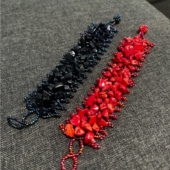 Handmade Beaded Bracelets set of 2 - Picture 3 of 3